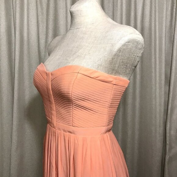 Parker 'Bayou' Strapless Silk Gown / Maxi Dress Coral Pink Small - Picture 7 of 16